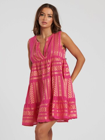 South Beach Jurk in Roze: voorkant