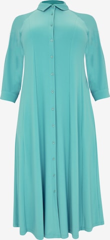 Yoek Shirt Dress in Blue: front