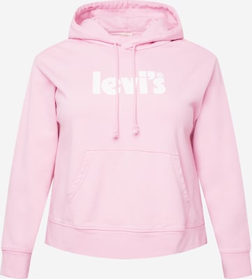 Levi's® Plus Tréning póló 'Graphic Standard Fit Hoodie' - rózsaszín: elől