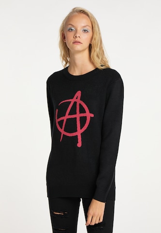 myMo ROCKS Sweater 'Sisters of Anarchy' in Black: front