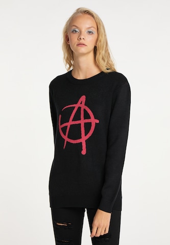 myMo ROCKS Pullover 'Sisters of Anarchy' in Schwarz: predná strana