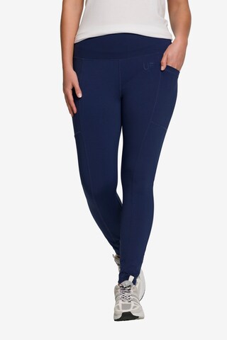 Ulla Popken Skinny Sportbroek in Blauw: voorkant