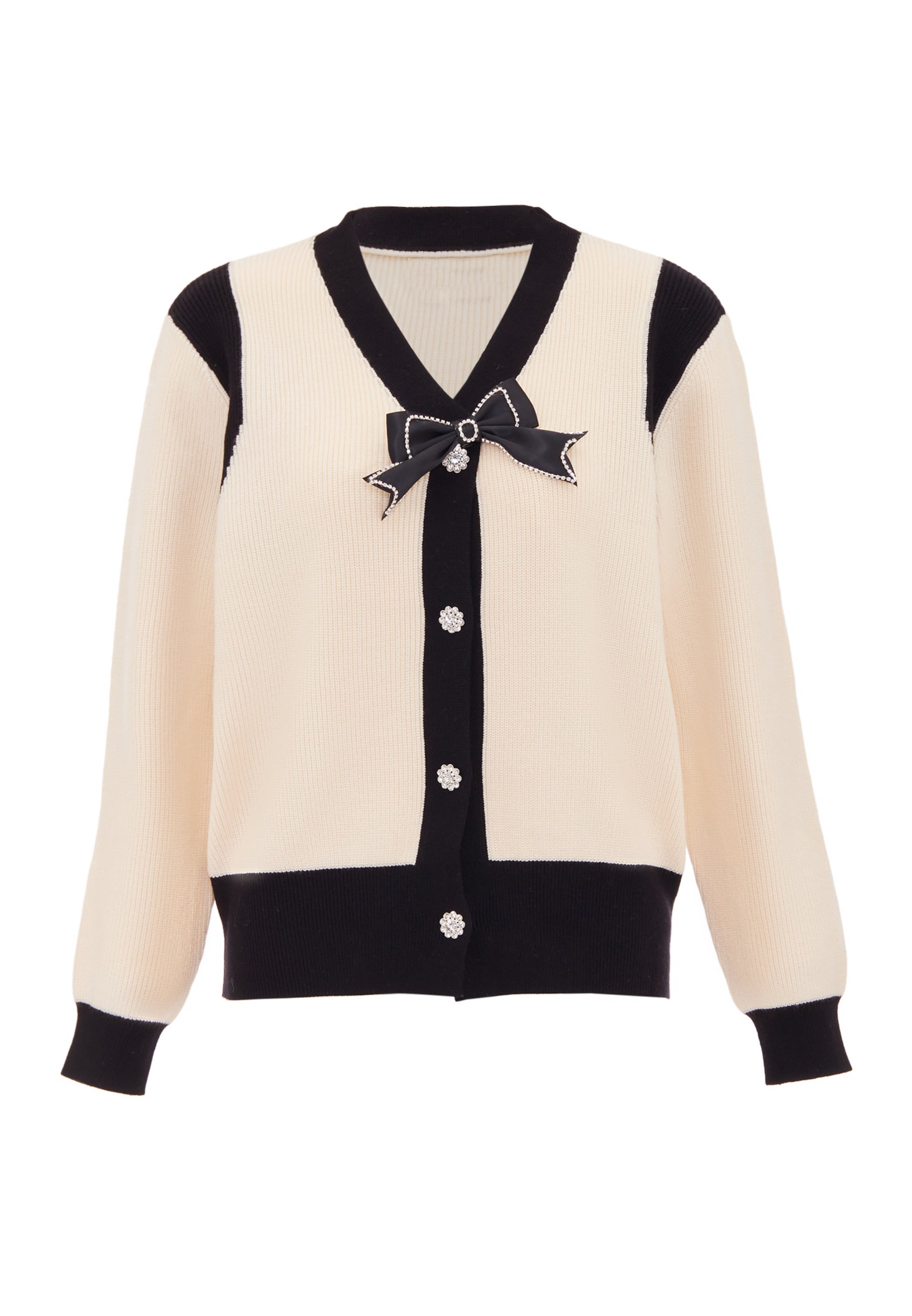 CHANI Gebreid vest in Beige: voorkant