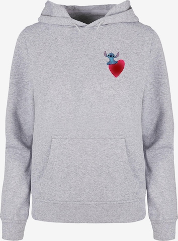 ABSOLUTE CULT Sweatshirt 'Lilo And Stitch - Sitting On Heart' in Grau: predná strana
