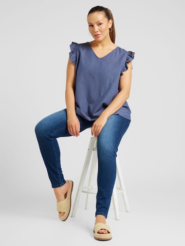 ONLY Carmakoma Skinny Jeans 'FOREVER HIGH' in Blauw
