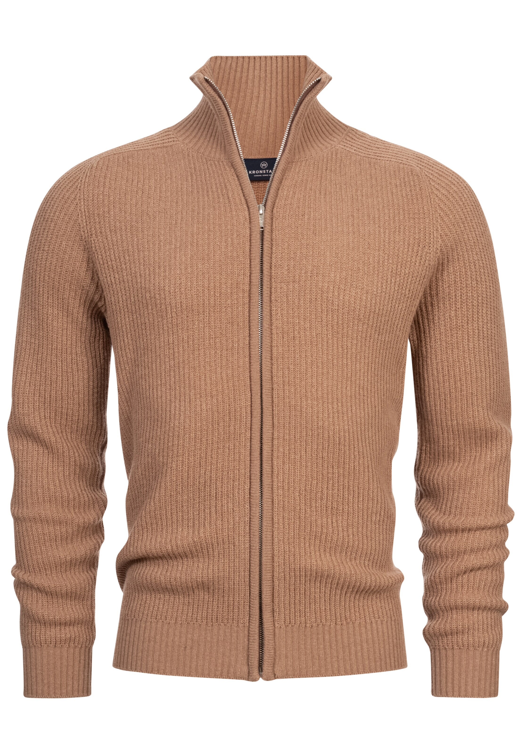 Kronstadt Knit cardigan ' Dorsey' in Brown: front