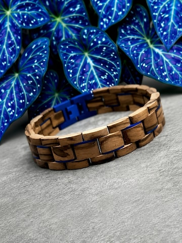 Holzwerk Armband 'SUEDSEE' in Blauw