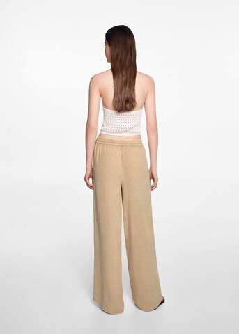 MANGO TEEN Wide leg Pants 'Easy' in Beige