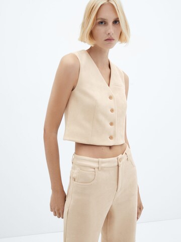 MANGO Regular Pants 'ELINA' in Beige