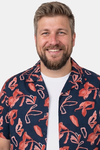 Men Plus Regular Fit Hemd in Blau