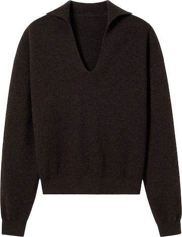 Lilysilk Pullover 'Gerippter Kaschmir Polo Pullover' in Braun: Vorderseite