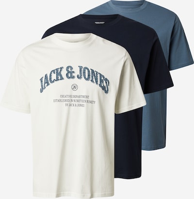 Marškinėliai 'JJEDENVER' iš JACK & JONES, spalva – tamsiai mėlyna / gencijono spalva / balta, Prekių apžvalga