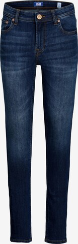 Skinny Jean 'Dan' Jack & Jones Junior en bleu : devant