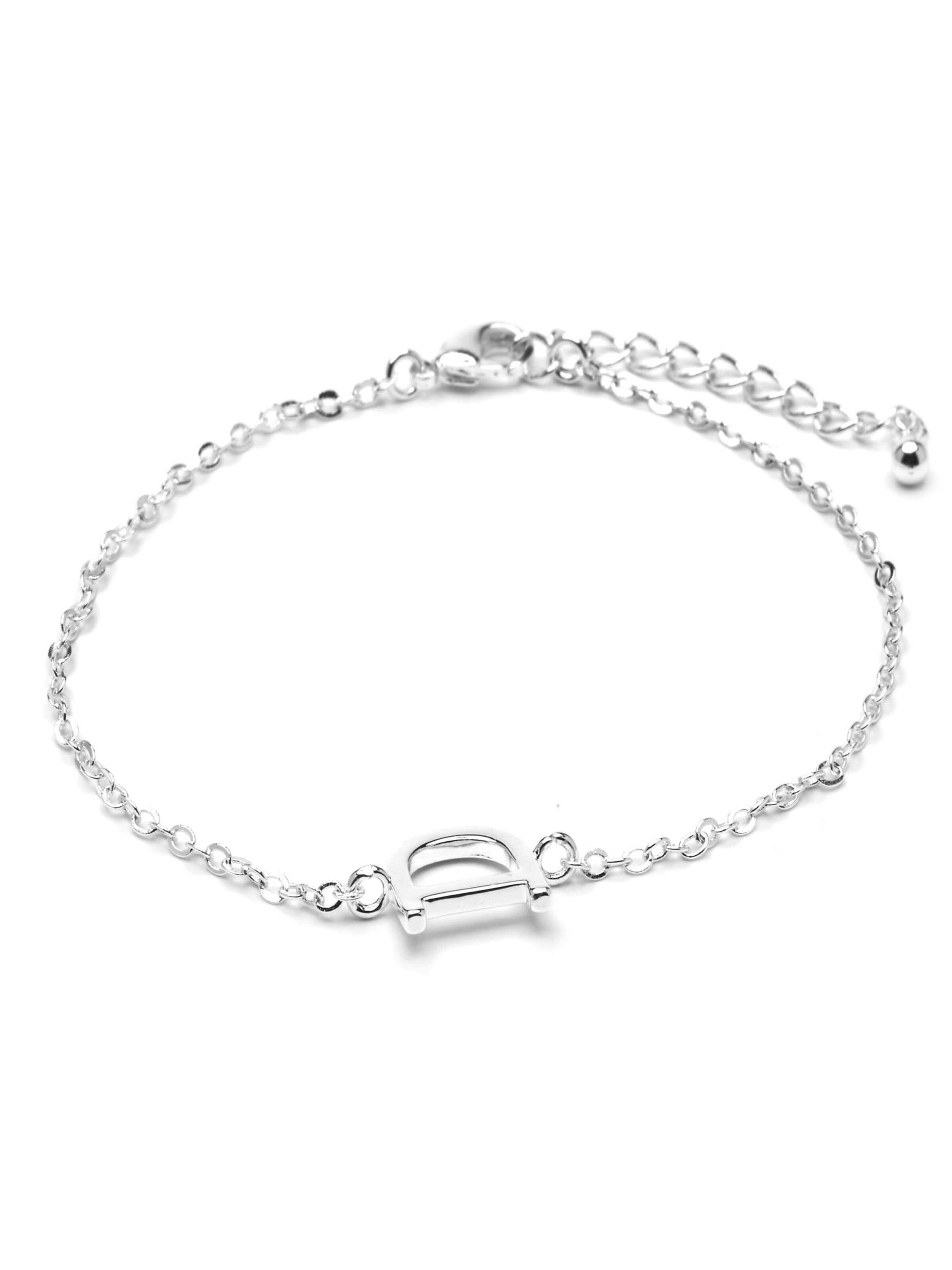 Bracelet 'Alphabet D' Luxenter en argent : devant