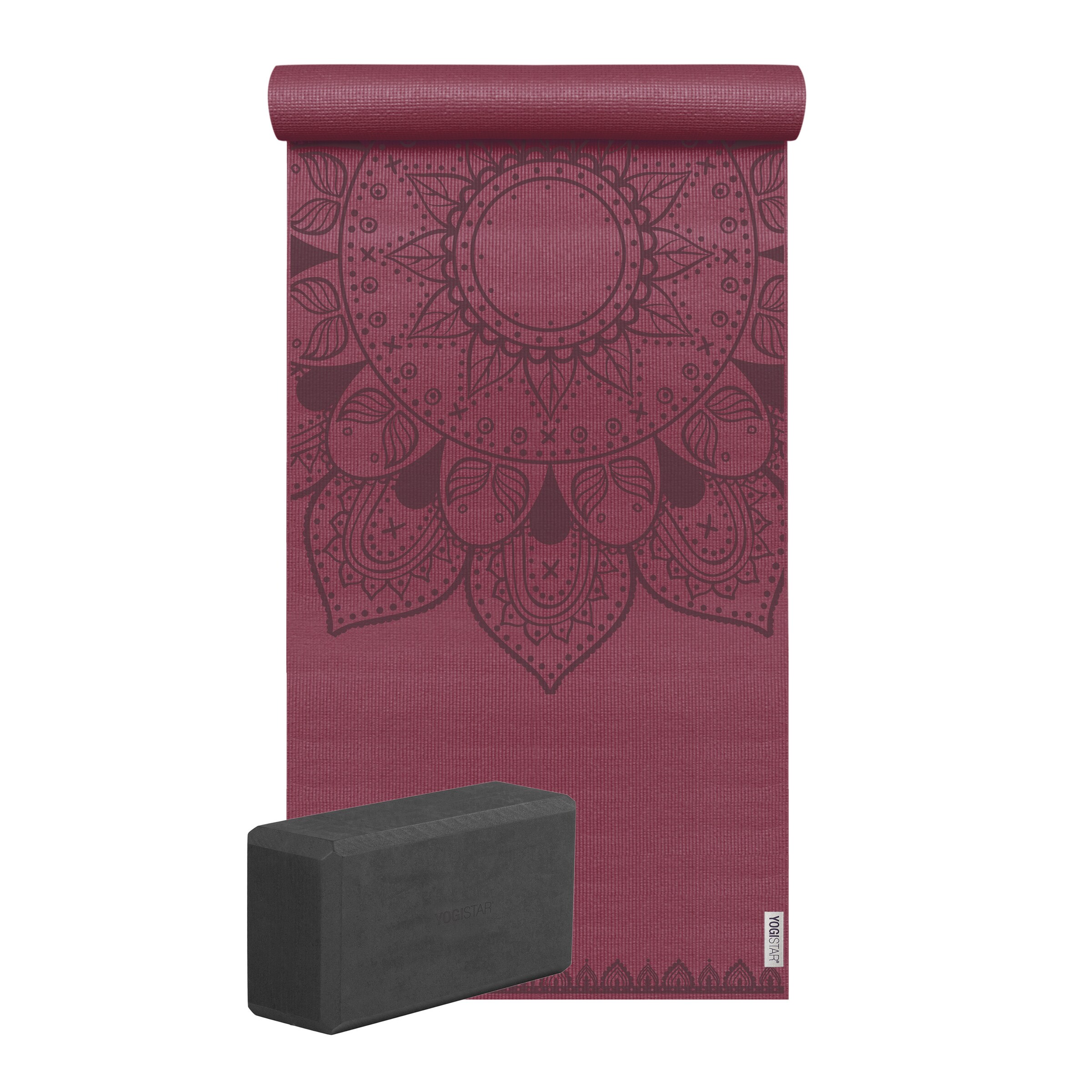 YOGISTAR.COM Yoga-set Starter Edition - Harmonic Mandala (yogamatte + 1 Yogablock) in Mischfarben 