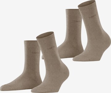 ESPRIT Socken 'Uni 2-Pack' in Braun: Vorderseite