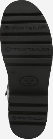 TOM TAILOR Škornji z vezalkami | črna barva