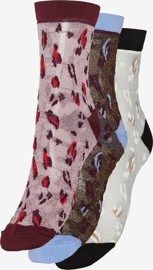 VERO MODA Socks 'Jenni' in Light blue / Brown / mottled grey / Pitaya / White, Item view
