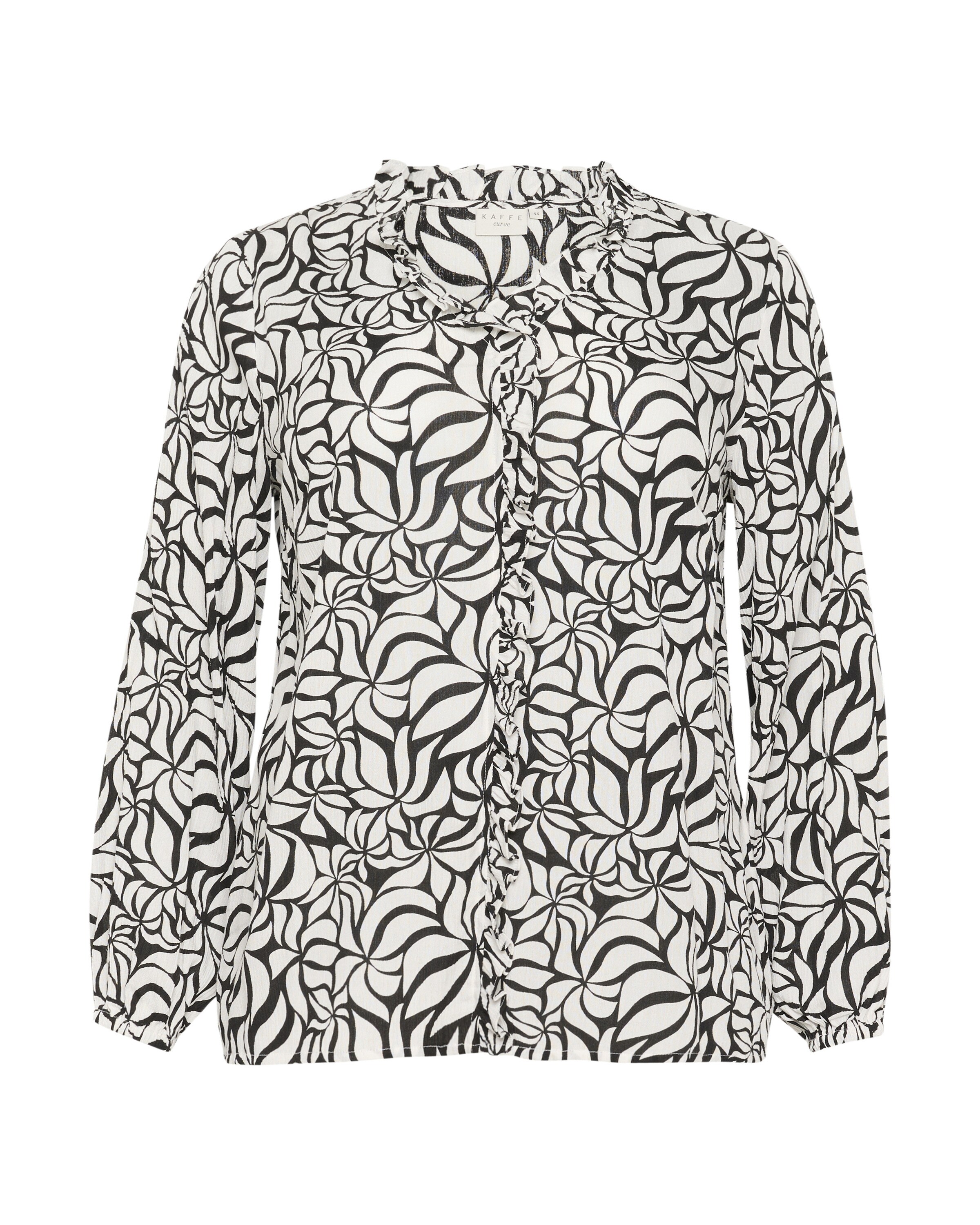 KAFFE CURVE Blouse 'Ellena' in Wit: voorkant