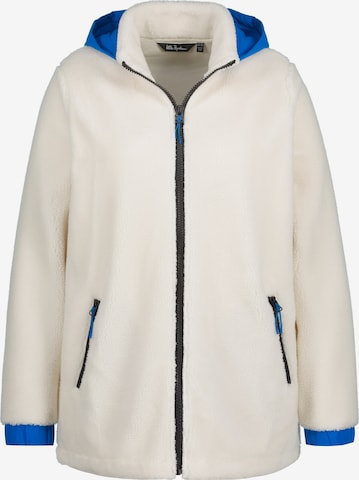Ulla Popken Fleece Jacket in White: front