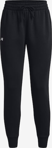 UNDER ARMOUR Tapered Workout Pants 'Rival' in Black: front