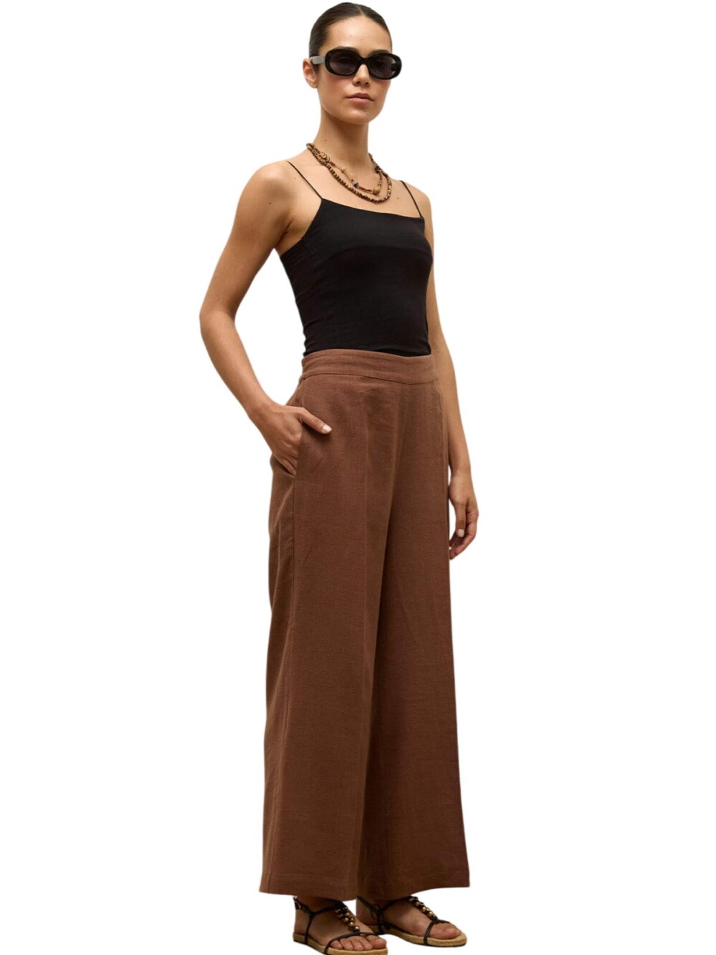 MANUKA Wide Leg Hose in Braun