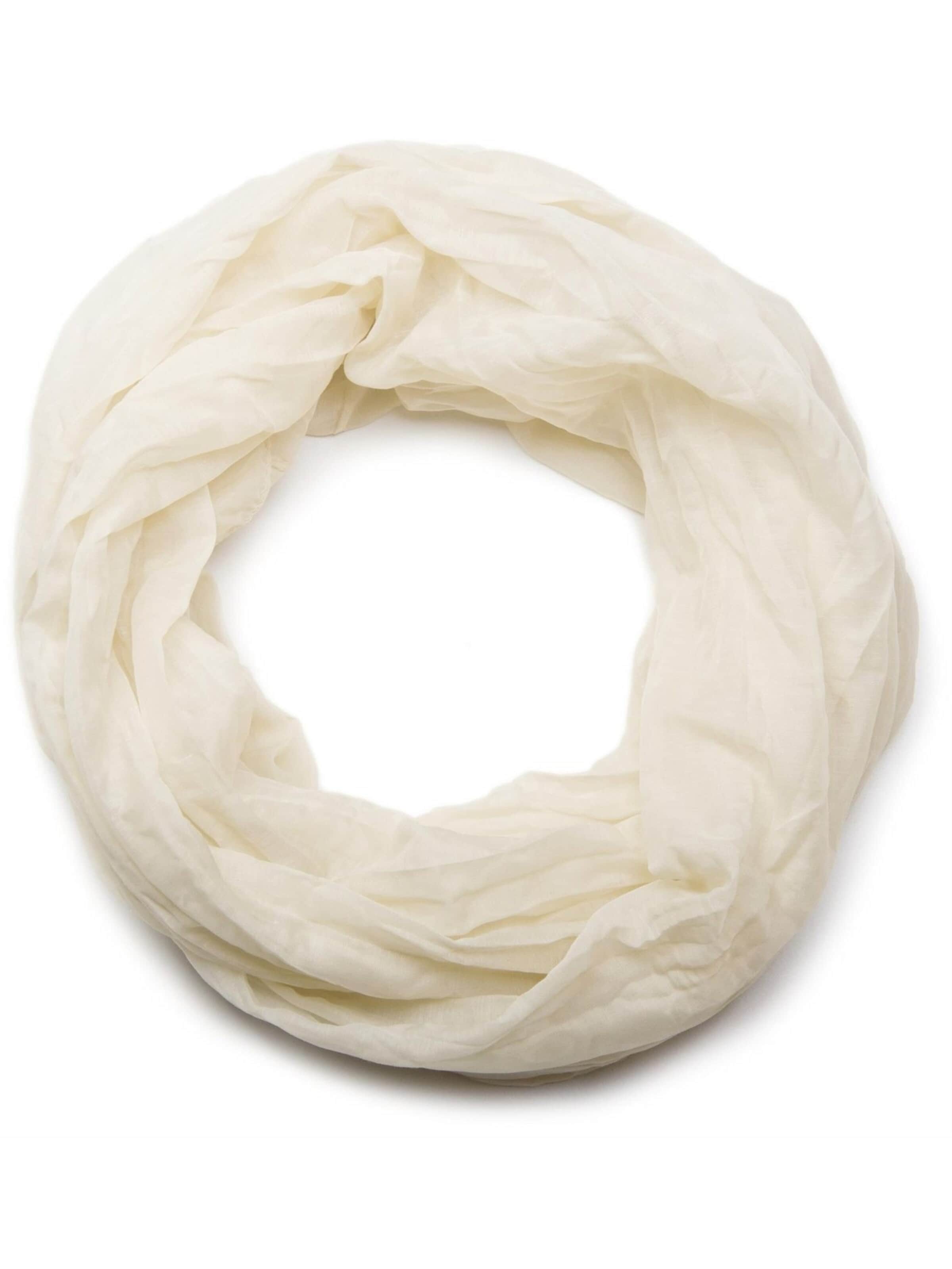 styleBREAKER Schlauchschal 'Seidiger unifarbener Loop'‌ in Beige: Vorderseite