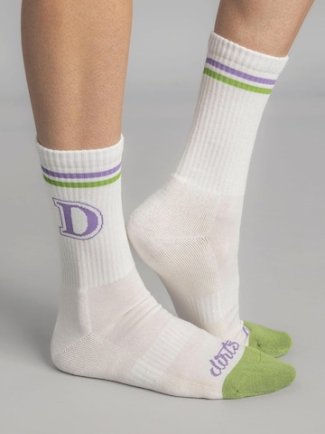 Dirts Socks 'College Socks' in White: front