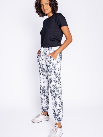 PJ Salvage Pyjamahose ' Black Rose ' in Weiß