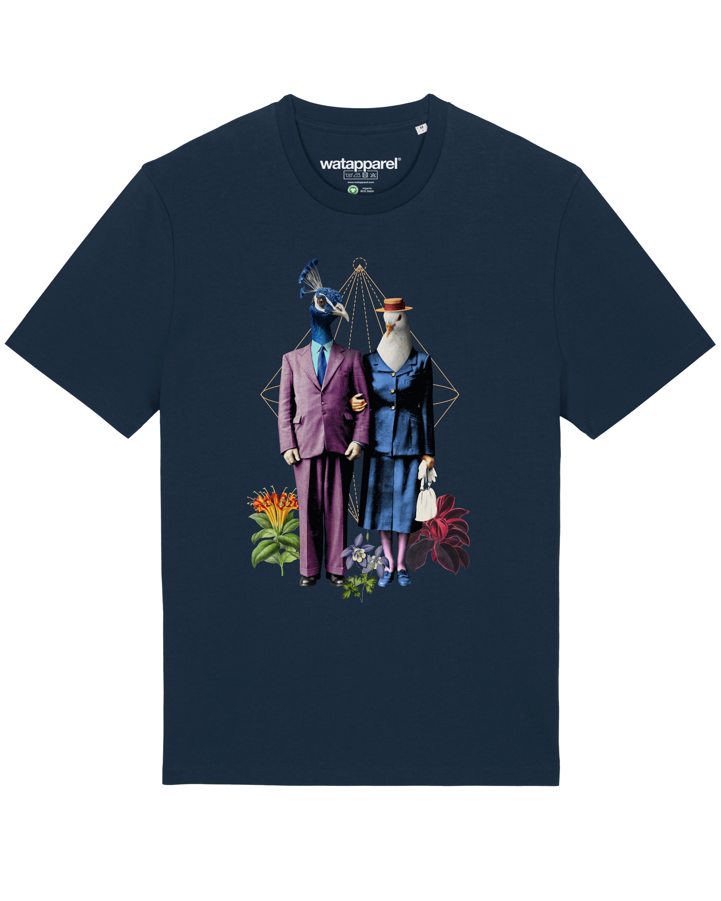 Maglietta ' Fancy Birds ' di Watapparel in blu: frontale