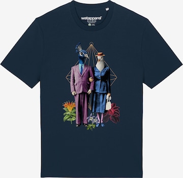 Maglietta ' Fancy Birds ' di Watapparel in blu: frontale