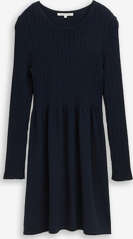 TOM TAILOR DENIM - Vestido de punto en azul: frente