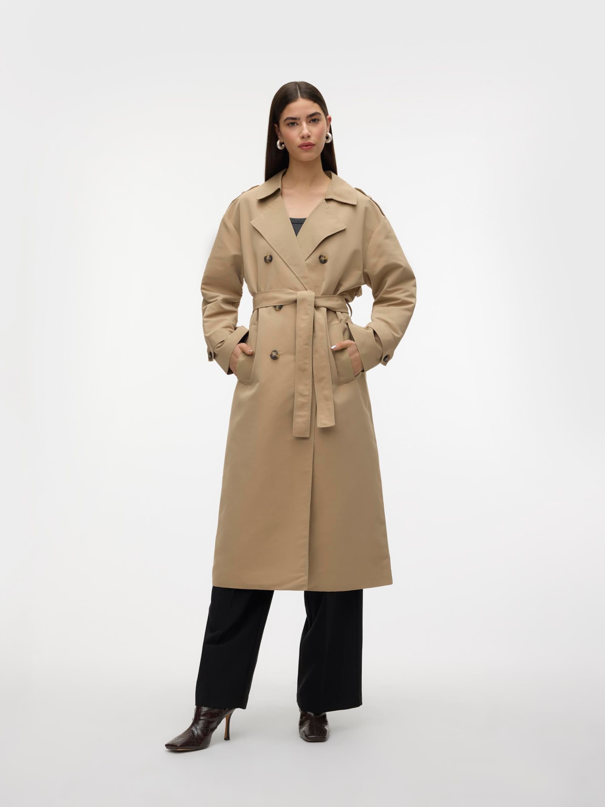 VERO MODA Between-Seasons Coat 'VMChloe' in Dark Beige | ABOUT YOU