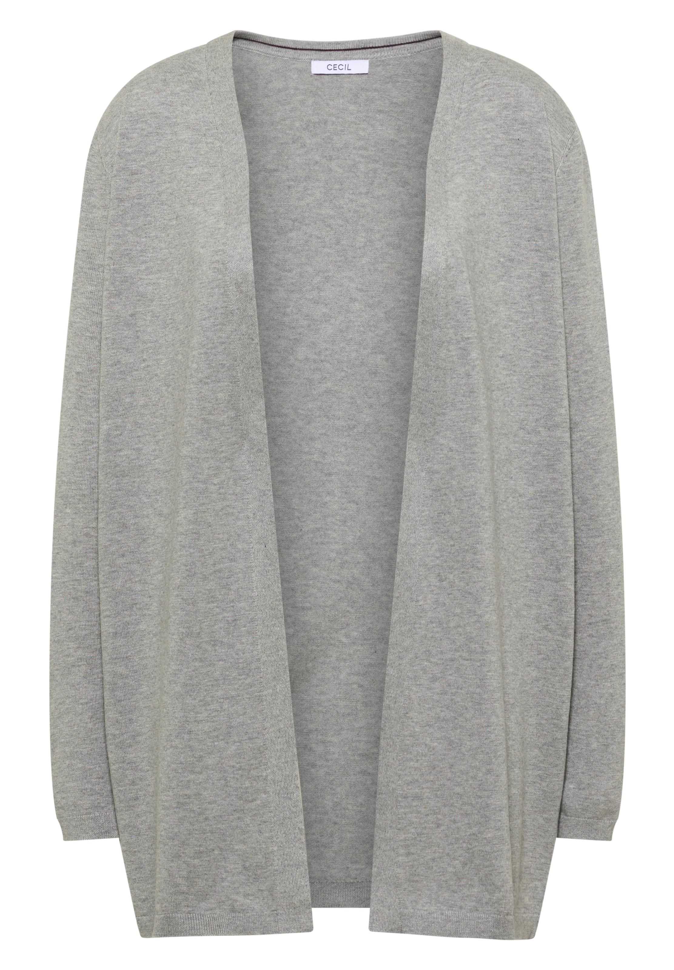 CECIL Offener Cardigan in langer Passform in Grau: Vorderseite