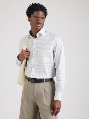 OLYMP Slim fit Button Up Shirt 'No 6 Six' in White: front