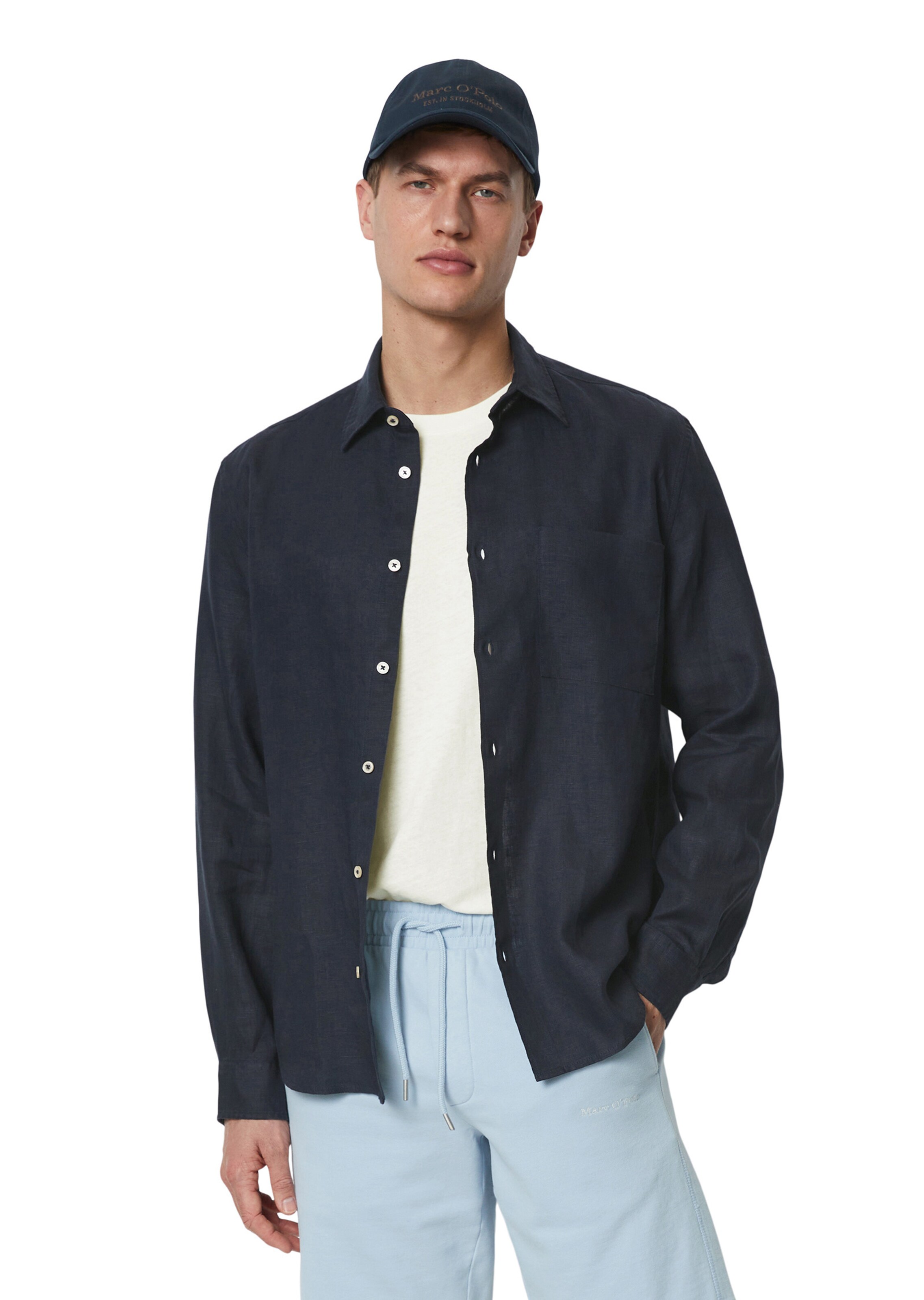 Marc O'Polo Regular fit Button Up Shirt in Blue: front