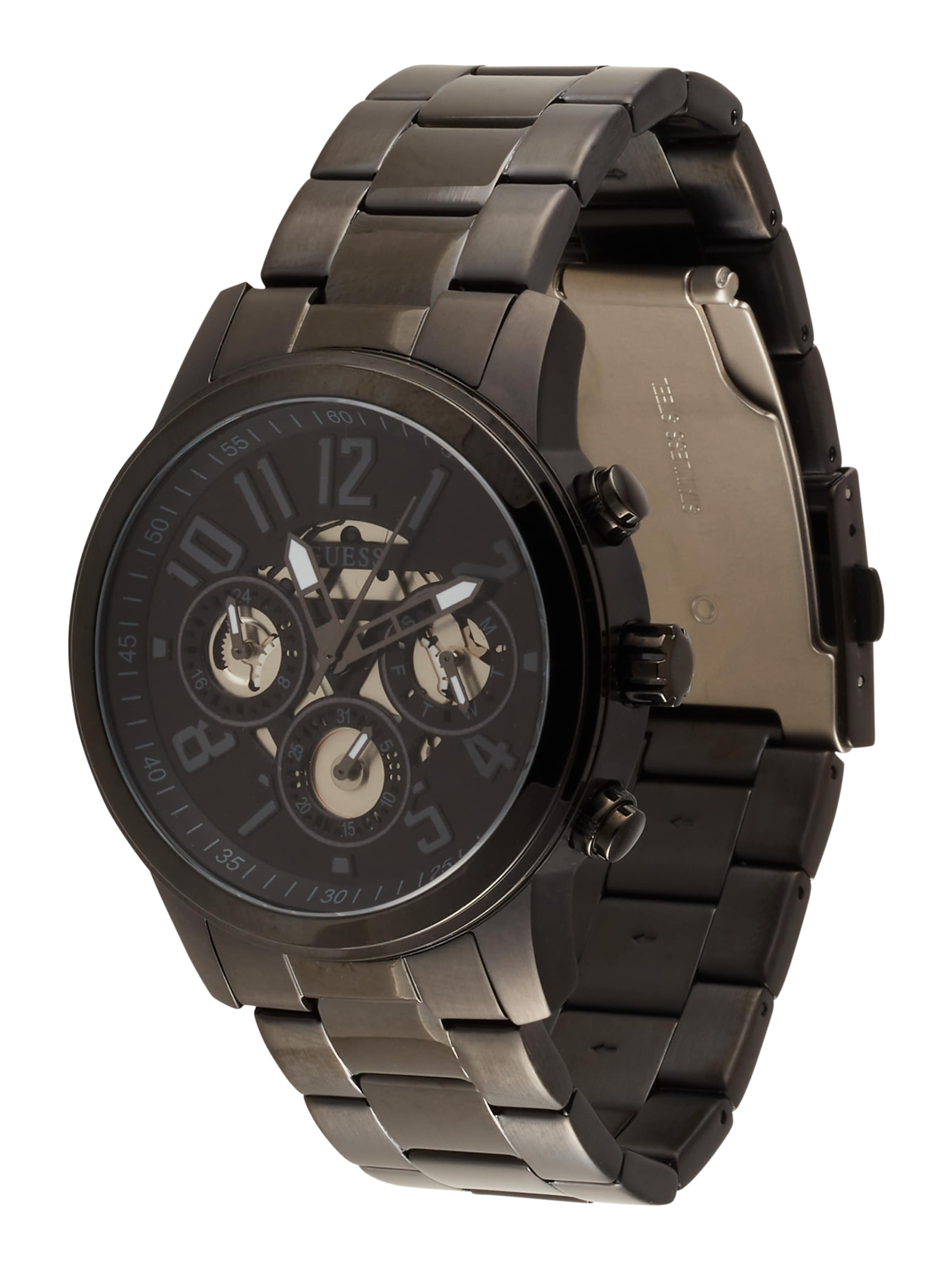 GUESS Uhr 'Parker' in Schwarz: Vorderseite