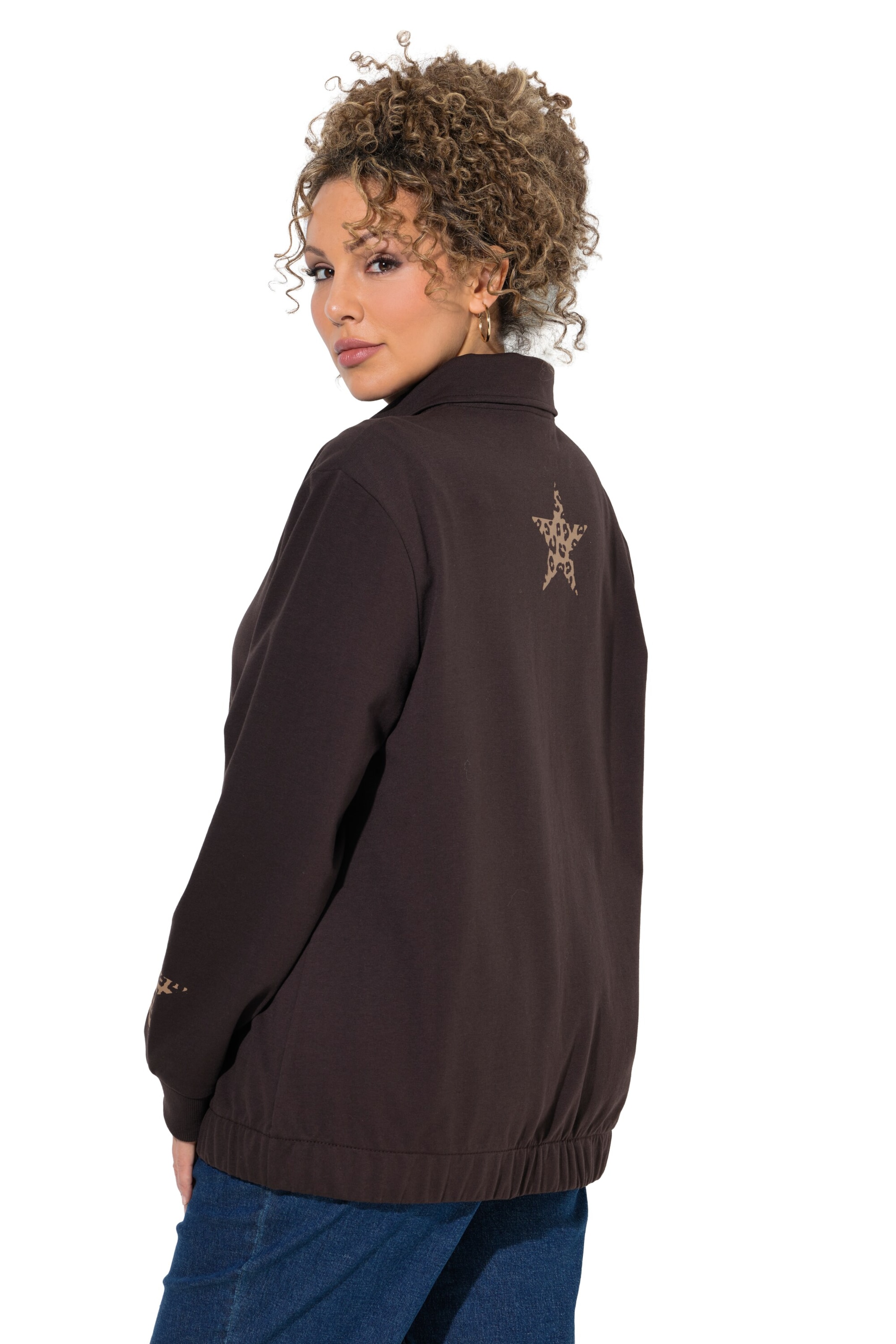 Ulla Popken Sweatvest in Bruin