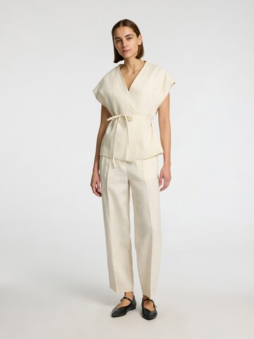 SELECTED FEMME Loose fit Pleat-front trousers 'SLFBarrel Lia' in Beige