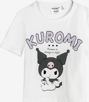 HELLO KITTY Shirt 'Hello Kitty - Kuromi' in White: front