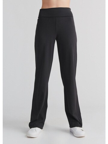 Leela COTTON Wide leg Pants 'Damen Bio-Baumwoll Komforthose' in Black: front