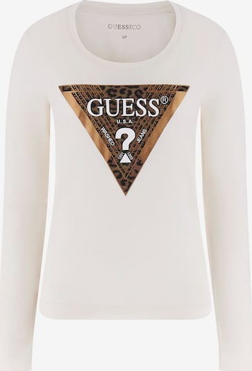 Marškinėliai iš GUESS, spalva – šampano / ruda / juoda / balta, Prekių apžvalga
