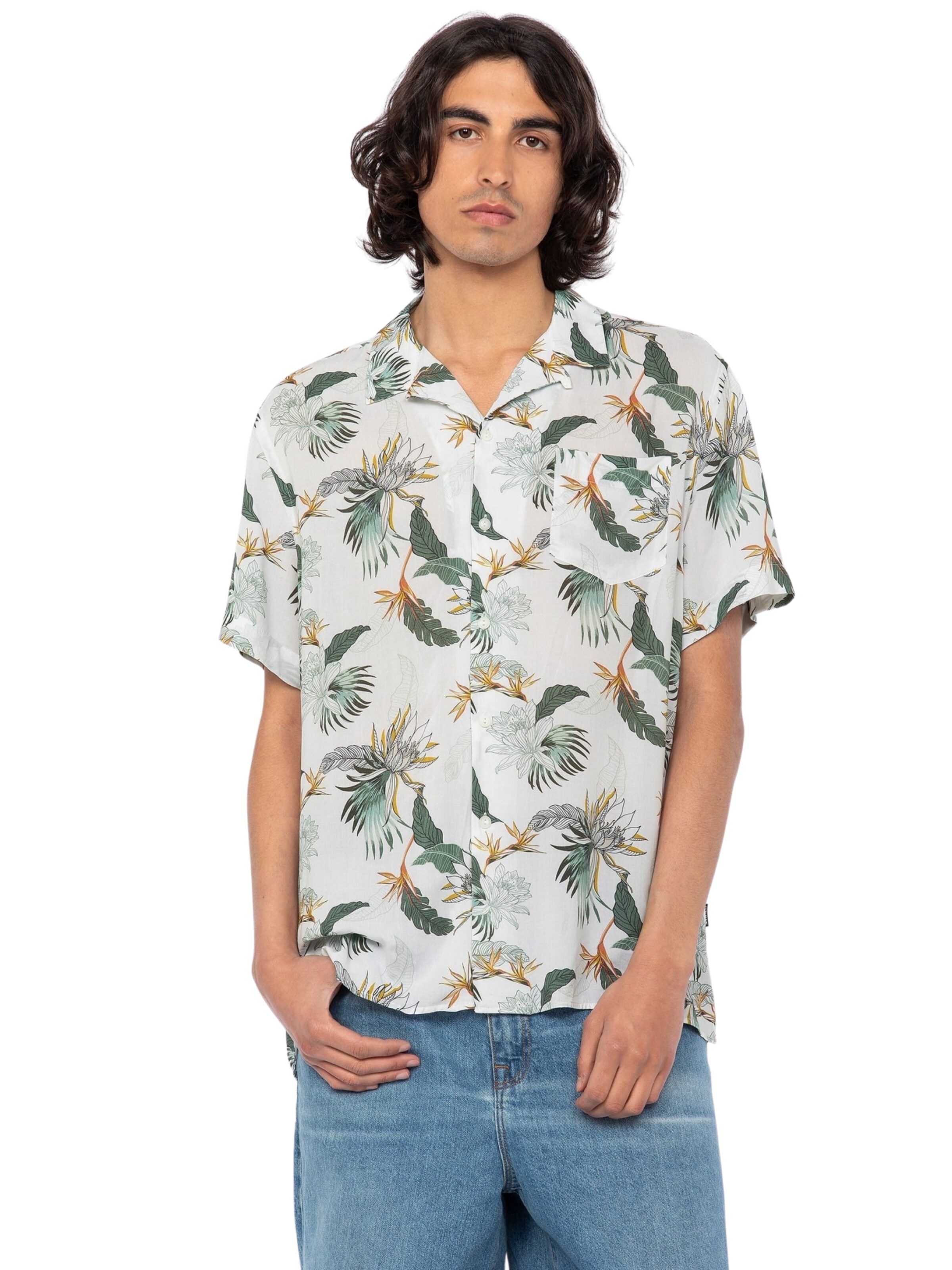 Coupe regular Chemise 'SHRIVERA' Schott NYC en blanc : devant