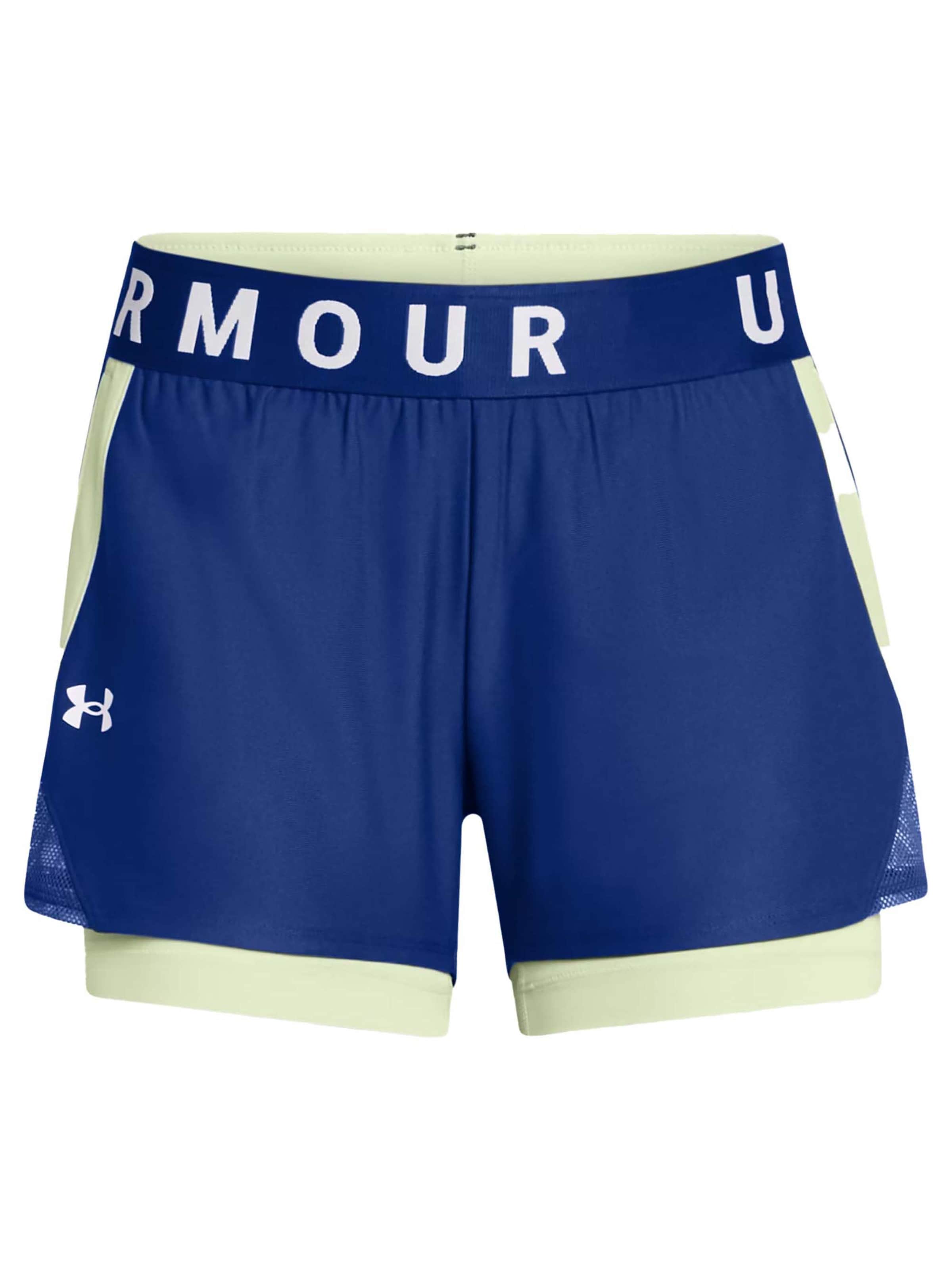 UNDER ARMOUR Regular Sportbroek 'Play Up 2-In-1' in Blauw: voorkant