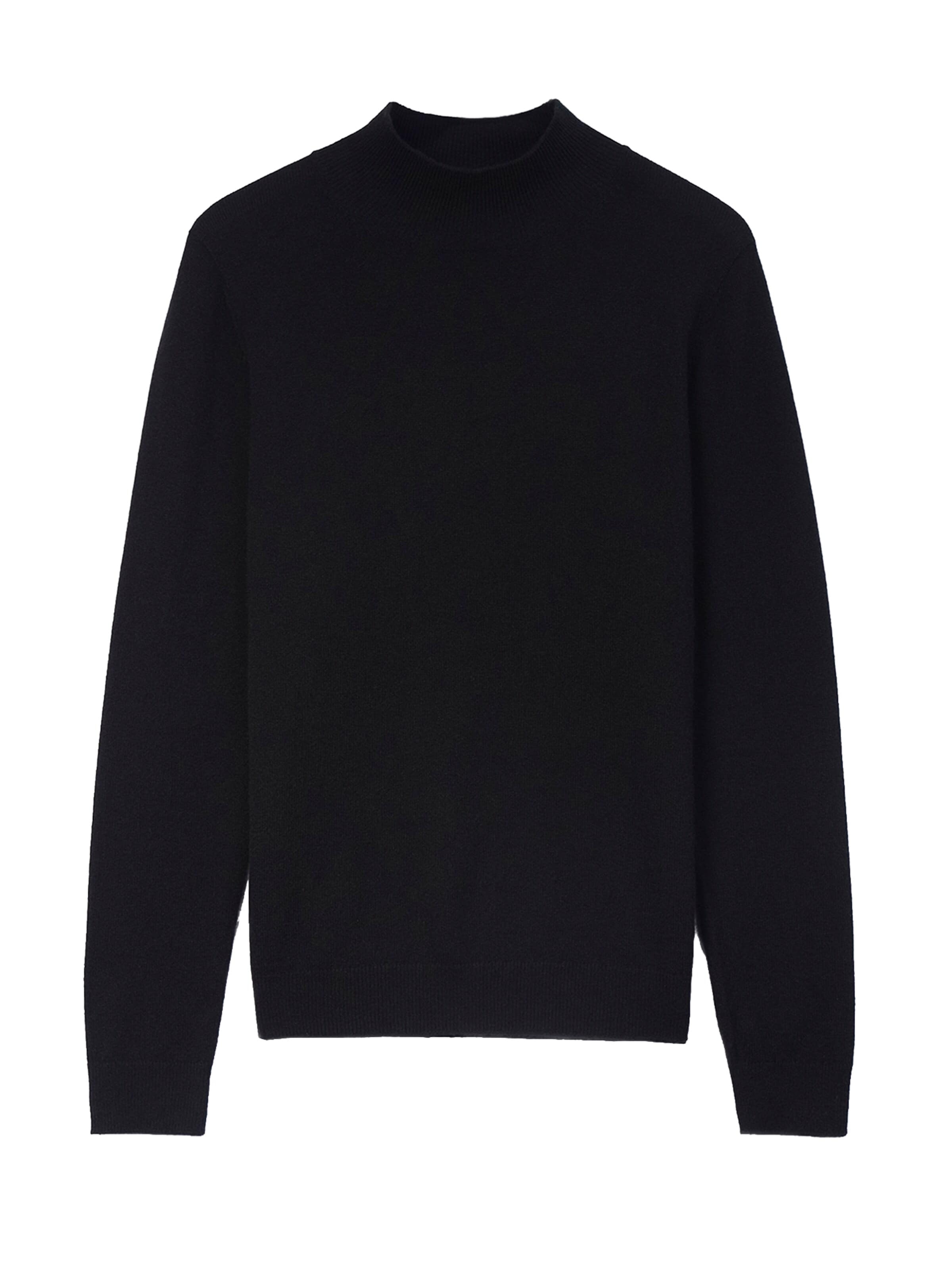 GOBI Cashmere Sweater 'Women's Essential Cashmere Mock Neck Sweater' in Black: front