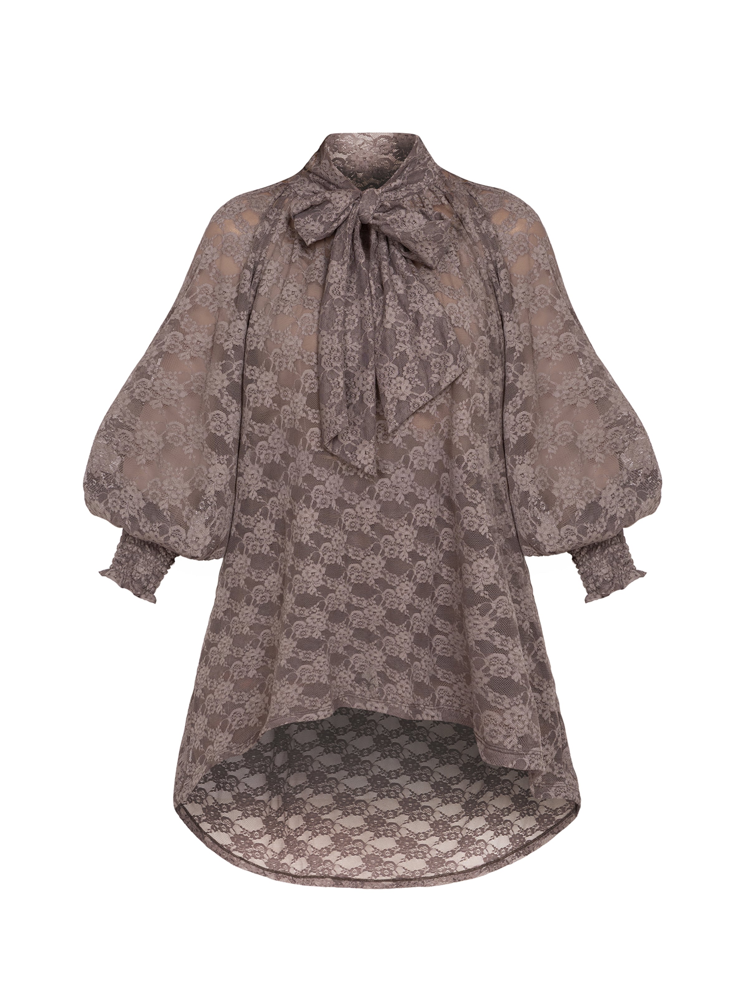 JIORO Blus 'ESSENTIALS' i brun: framsida