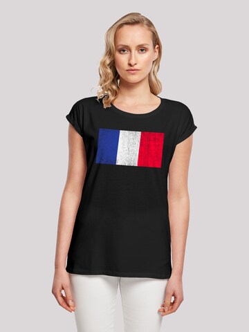 F4NT4STIC Shirt 'France Frankreich Flagge' in Black: front