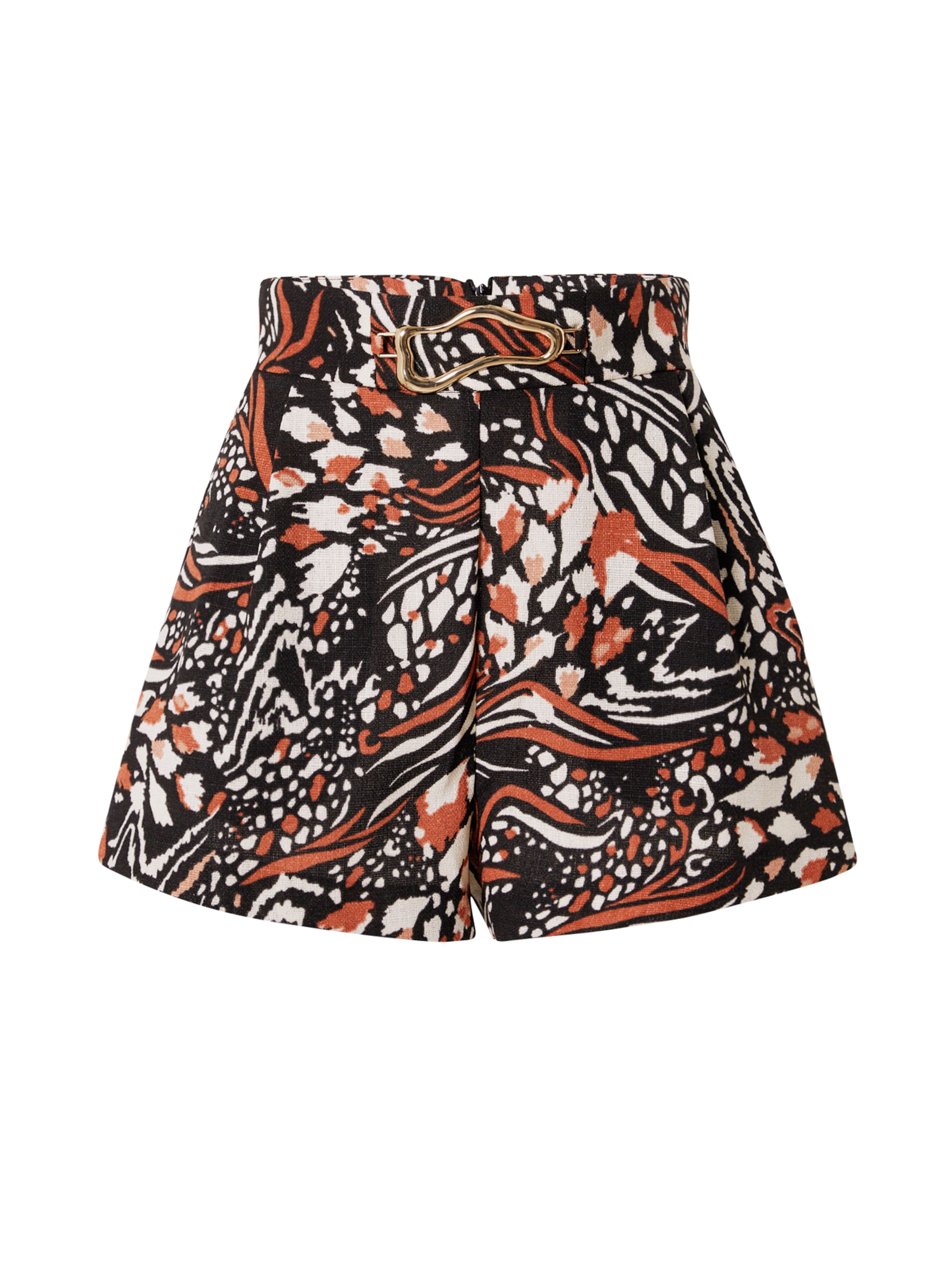 River Island Normální Kalhoty se sklady v pase – hnědá: přední strana