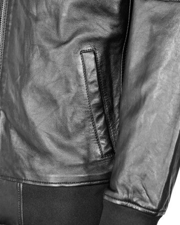 TOP GUN Lederjacke mit Kapuze ' TG20212111 ' in Schwarz