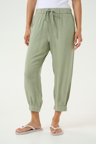Kaffe Regular Trousers in Green: front